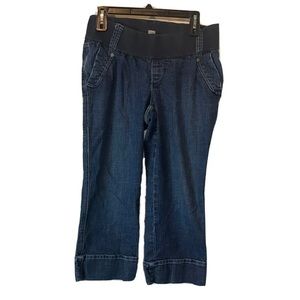 Old Navy Women's Maternity Blue Capri Low Rise Waist Stretch Jeans Size Medium